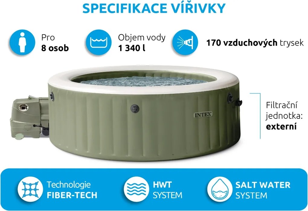 Intex | Vírivý bazén Pure Spa Bubble HWS 8 NP | 11400293