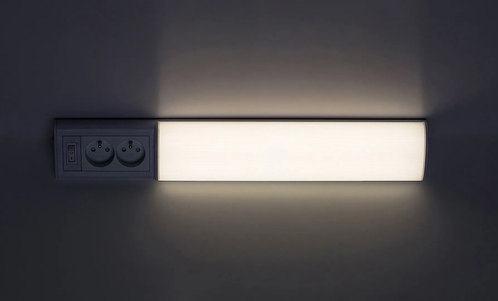 Rabalux BATH 2E LED podlinkové svietidlo s vypínačom a 2x zásuvkou, 50 cm
