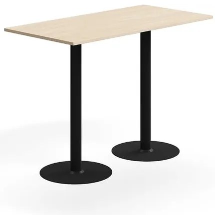 Barový stôl ALVA, 1400x700x1000 mm, HPL, čierna/breza