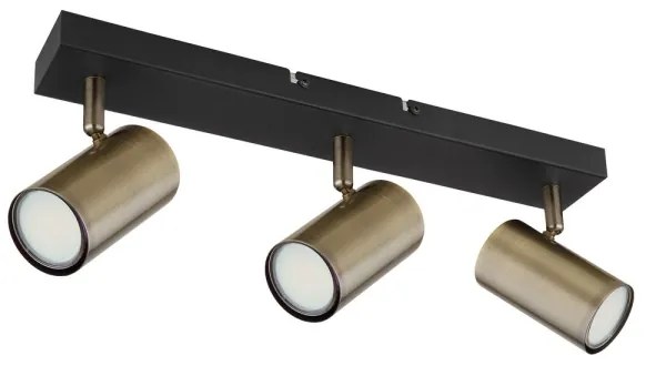 Globo 57911-3M - Bodové svietidlo ROBBY 3xGU10/35W/230V čierna/mosadz