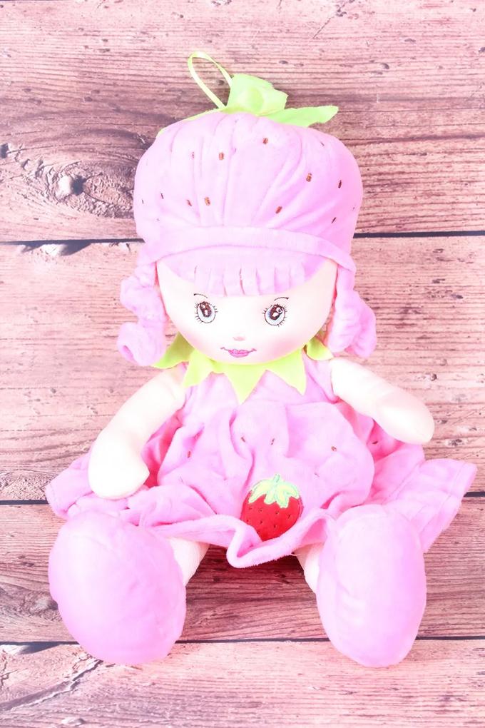 Plyšová bábika JAHÔDKA - ružová (v. 40 cm)