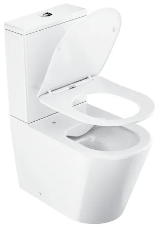 Ravak X01872 - WC kombi bez oplachového okraja so sedátkom SoftClose ELEGANT keramika/biela
