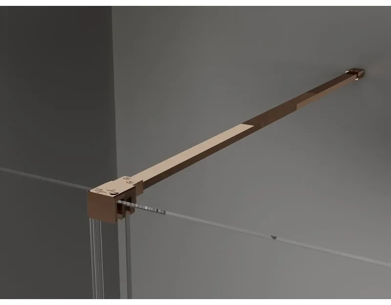 Mexen Velar, sprchový kút s posuvnými dverami 110 x 100 cm, 8mm šedé sklo, ružové zlato, 871-110-100-41-60
