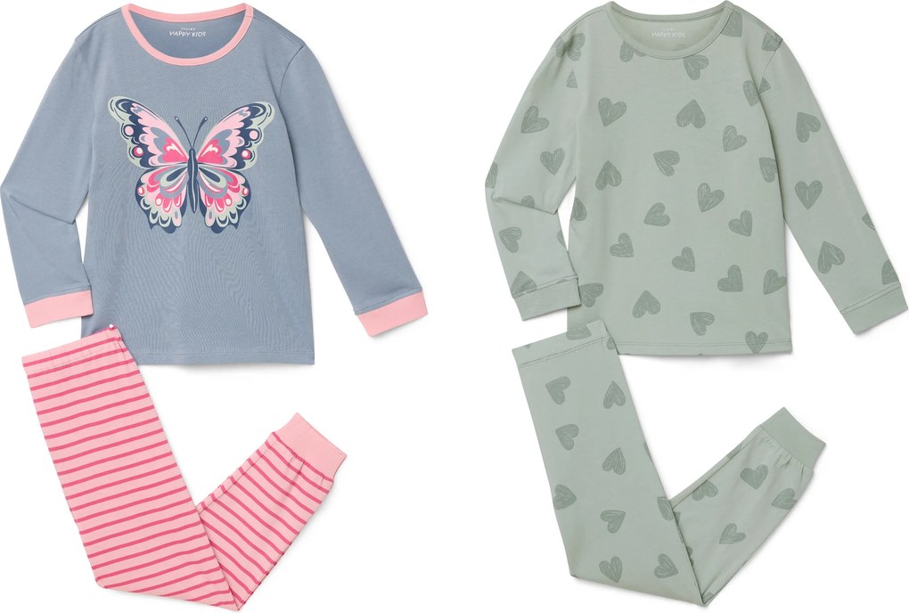 Detské pyžamá, 2 ks, motýľ