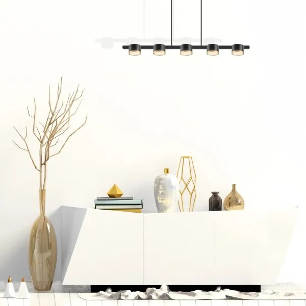 LED Luster na lanku MIRELLA 5xGX53/6W/230V čierna