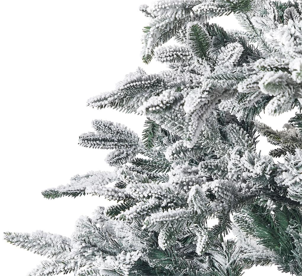 Zasnežený umelý vianočný stromček 240 cm biely BASSIE Beliani
