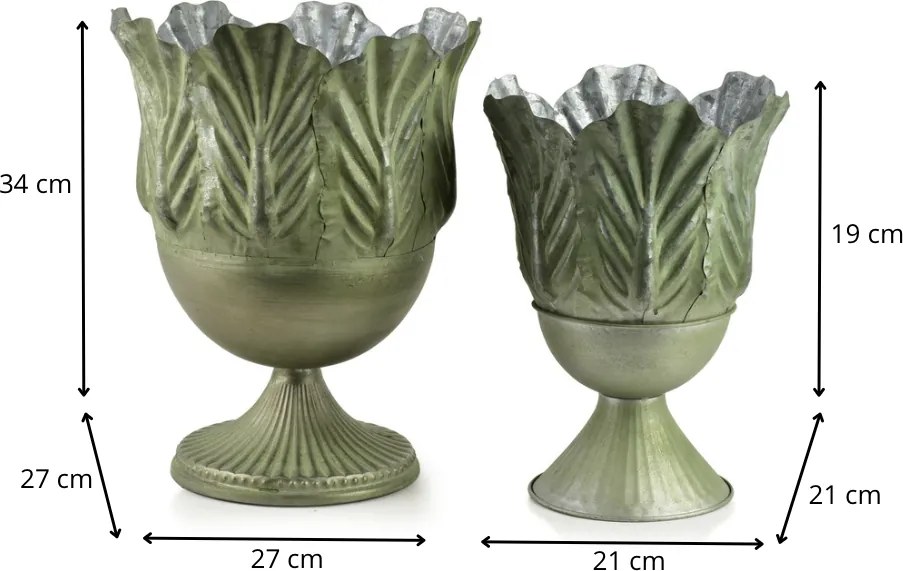 Sada 2 ks květináčů MARINA I zelená