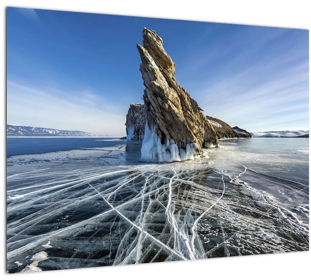 Sklenený obraz ľadovej skaly (70x50 cm)