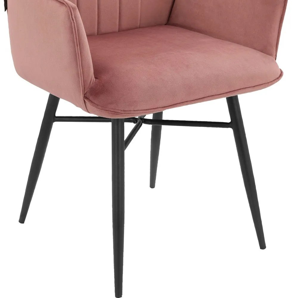 Svetloružové čalúnené jedálenské kreslá v súprave 2 ks Anzo – Støraa