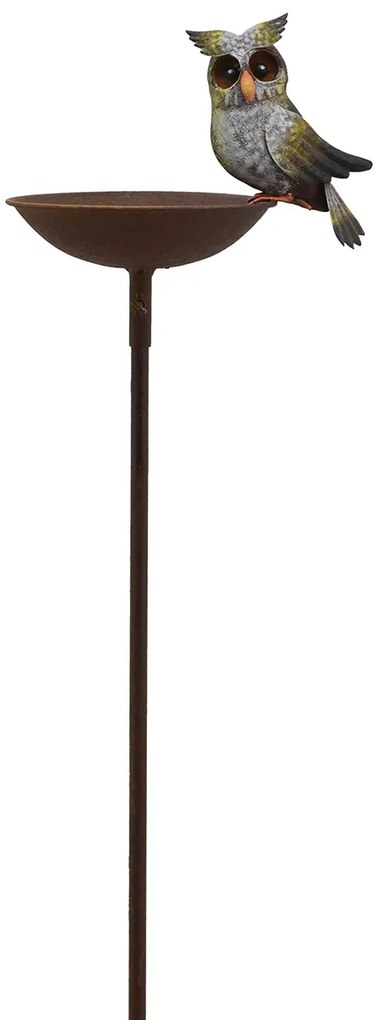 Zapichovacie napájadlo pre vtáky Owl, 124,5x24 cm, kov, viacfarebná