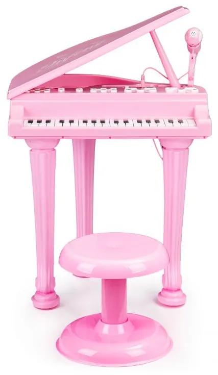EcoToys Fortepiano organki keyboard pianíno s mikrofónom mp3, ružová HC490482