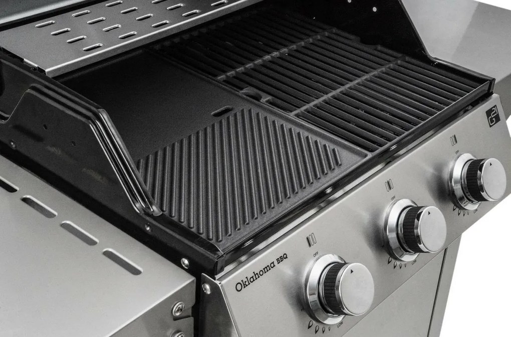 G21 Oklahoma BBQ Premium Line plynový gril 3horáky + regulátor tlaku zdarma