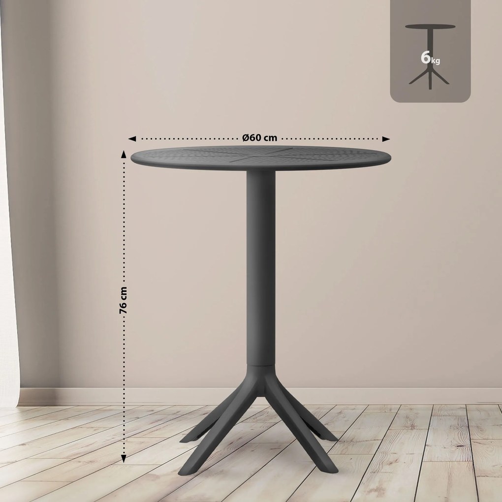 Okrúhly stôl Lacota 60 cm - čierna