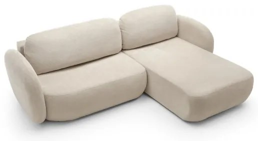 Rohová rozkladacia sedacia súprava s úložným priestorom do L OLBIA pravá béžová