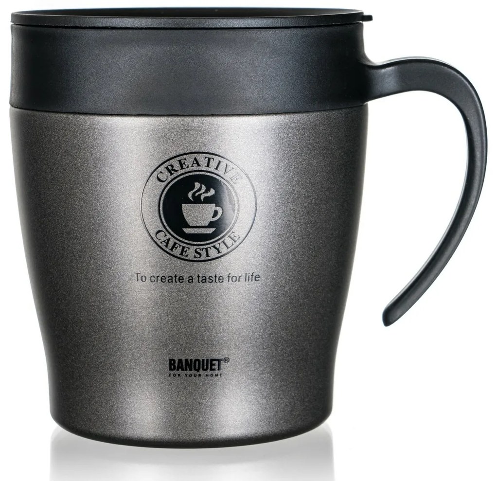 Banquet Termohrnček cestovný TAZZA 330 ml, antracit
