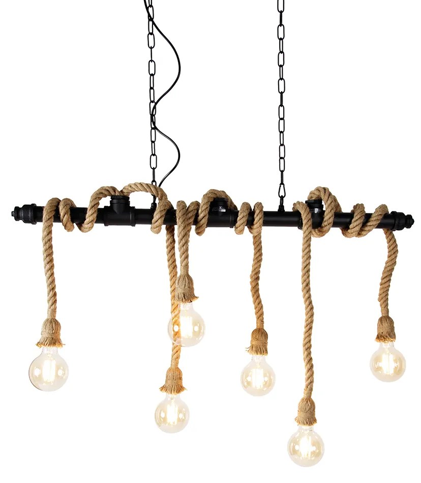 Inteligentné závesné svietidlo čierne 6-žiarovkové vrátane Wifi G95 - Plural