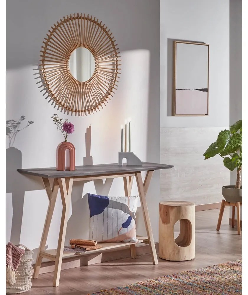 Okrúhly odkladací stolík z masívu munggur ø 30 cm Halker – Kave Home