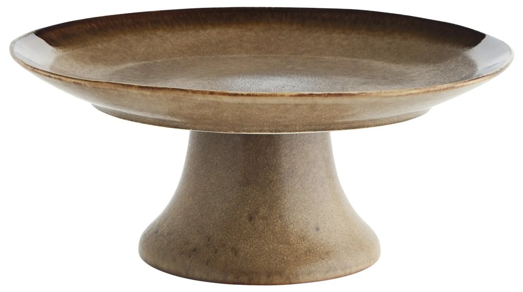 MADAM STOLTZ Kameninová misa na podstavci Brown 28 cm