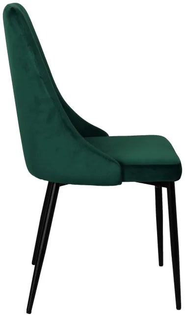 Jedálenská stolička LINCOLN zamatová, tmavozelená