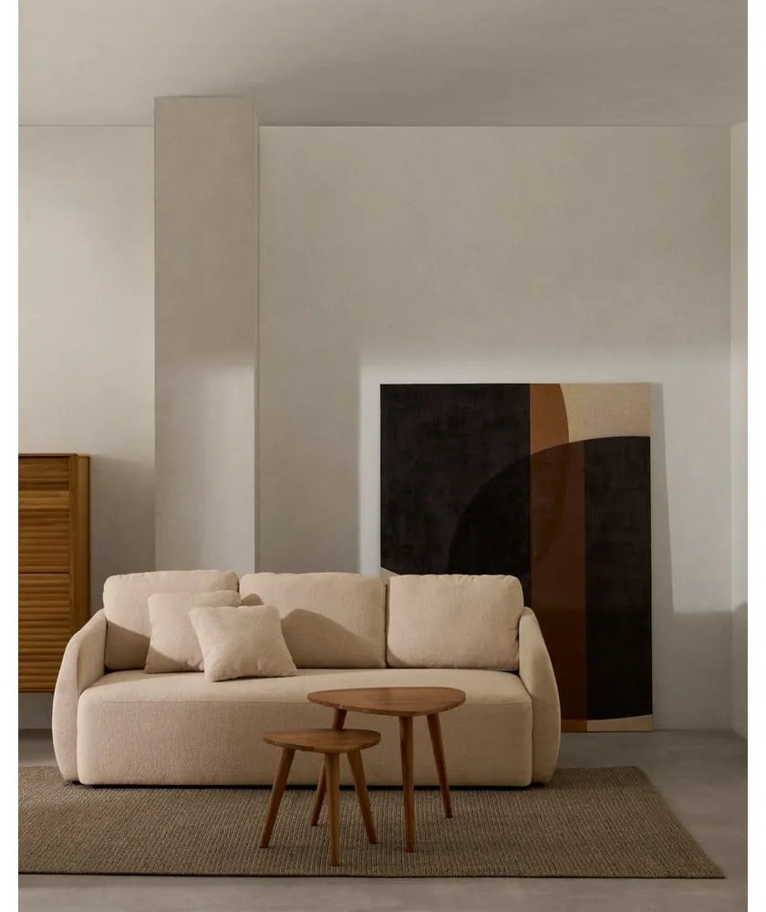 Krémová ženilková rozkladacia pohovka 225 cm Laira – Kave Home