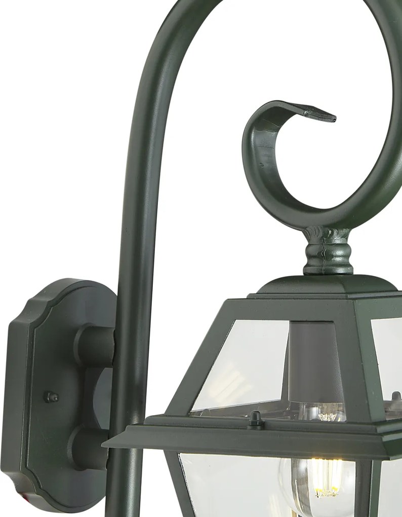 Klasické vonkajšie nástenné svietidlo tmavozelené IP44 - Berta