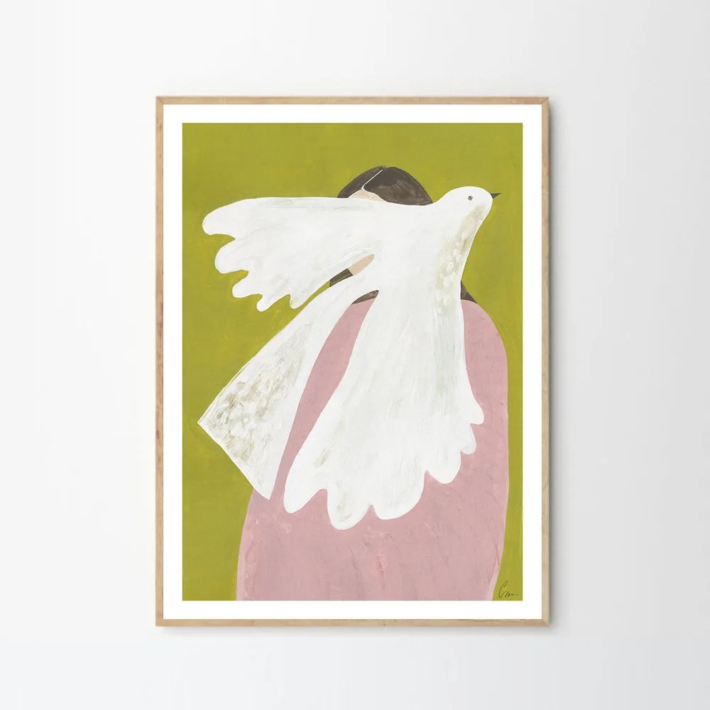 The Poster Club Plagát Bird and Woman by Clara Schicketanz 30x40 cm