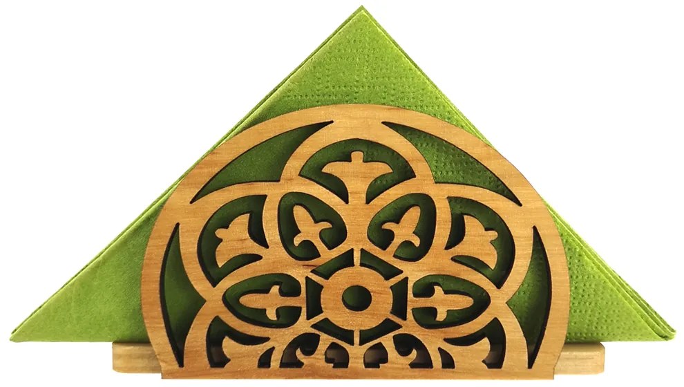 AMADEA Drevený stojanček na obrúsky s orientálnym motívom, masívne drevo, 12,5x6,5x3,5 cm