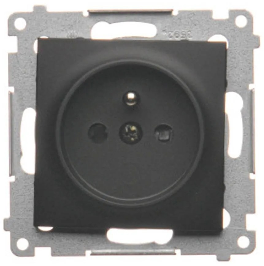 Zásuvka jednoduchá s uzemnením  Simon54 čierna