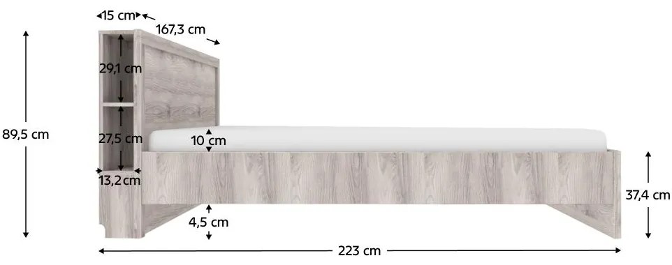 Manželská posteľ 160x200 cm Jess new (gaštan nairobi). Vlastná spoľahlivá doprava až k Vám domov. 1119750