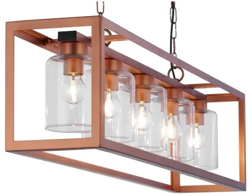 Jupiter 1804 - MC5 - Luster na reťazi MACARI 5xE27/60W/230V medená