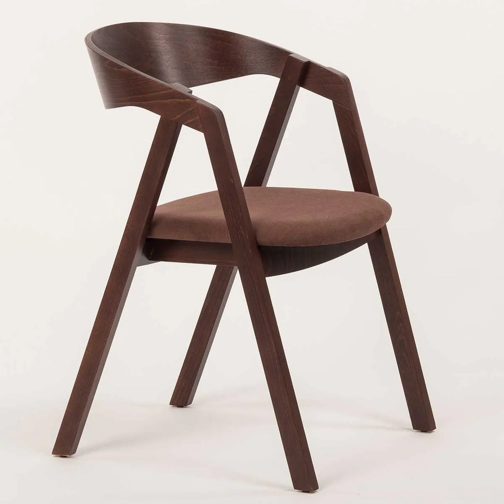 Stima stolička GURU buk s čalúneným sedákom Vyberte odtieň ->: Čierna, Vyberte látku ->: LUX Terracotta 10