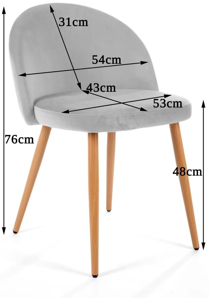 Zamatová čalúnená stolička Gera modrá