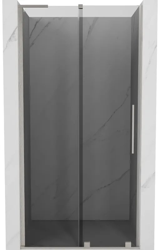 Mexen Velar L, posuvné sprchové dvere do otvoru 100 cm, 8mm šedé sklo, brúsená oceľ, 871-100-003-41-97