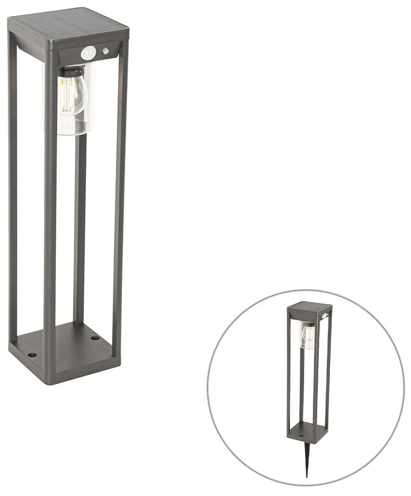 Vonkajšia stojaca lampa tmavosivá 40 cm vrátane LED a stmievateľného svetla na solár - Sonne