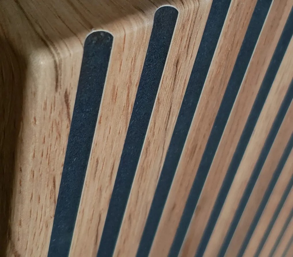 Nočný stolík Sento, čierna/dub wotan, s osvetlením