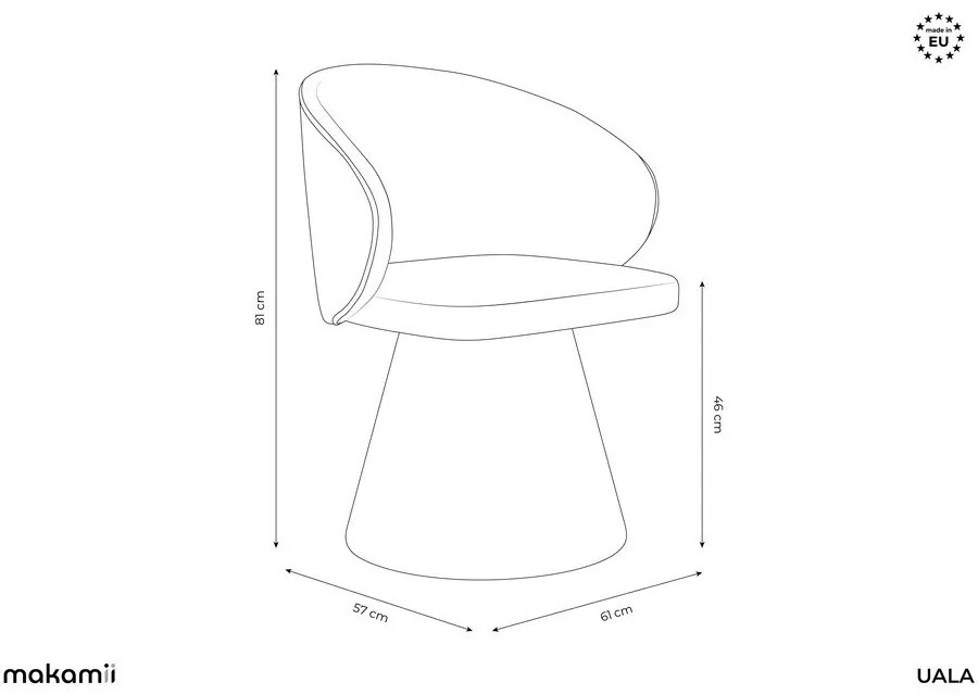 Krémovobiele čalúnené jedálenské kreslo Uala – Makamii
