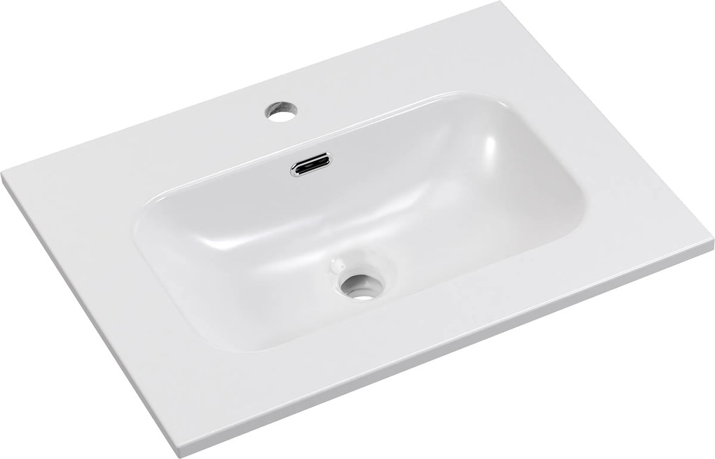 Comad Nábytkové keramické umývadlo FLY WHITE GLOSS UM 60-46 DP, 61x46 cm, biela lesklá