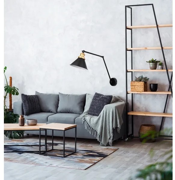 Nástenná lampička FUNDO 1xE27/40W/230V čierna/zlatá