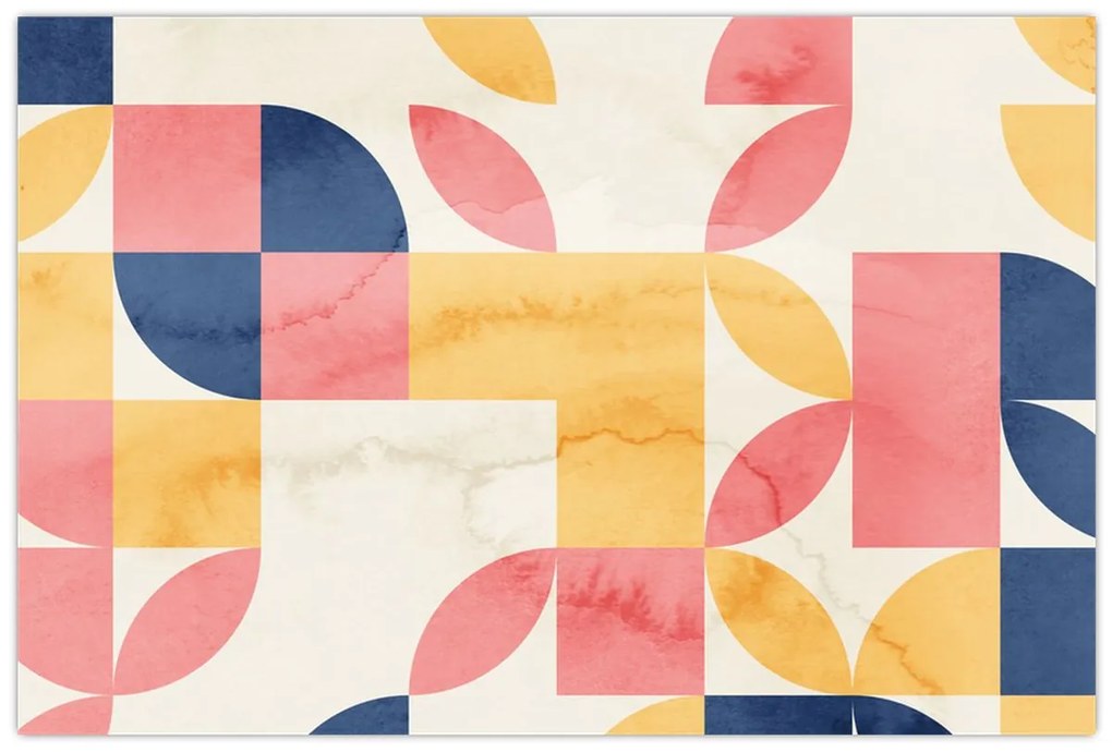 Obraz - Abstrakcia s retro vzormi (90x60 cm)