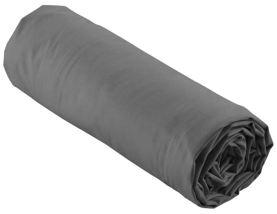 Antracitová napínacia plachta z bavlneného perkálu 140x190 cm Percaline – douceur d'intérieur
