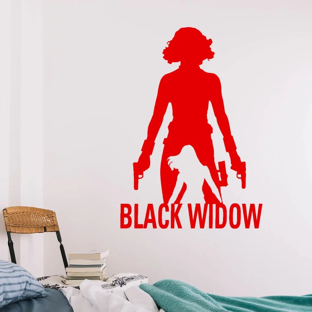 Veselá Stena Samolepka na stenu na stenu Black Widow silueta Farba: černá