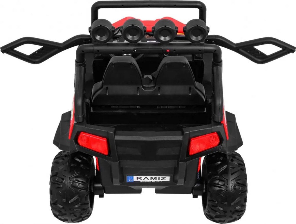 Ramiz Detský terénny výťah Grand Buggy Červená + pohon 4x4 + diaľkové ovládanie + nosič batožiny + rádio MP3 + LED