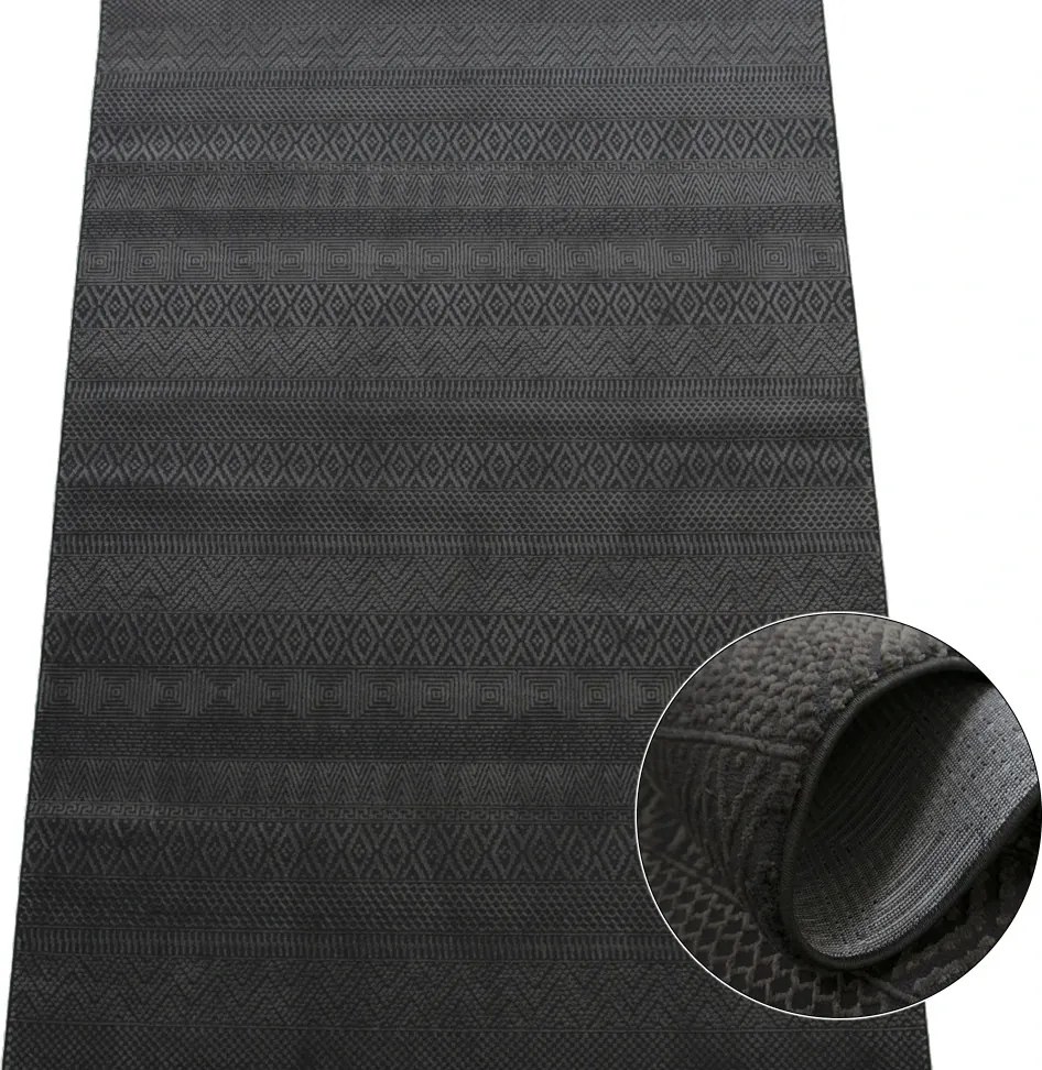 BE Koberec Zurich 1901 DARK GREY – sivý obdĺžnikový Rozmer: 80x150 cm