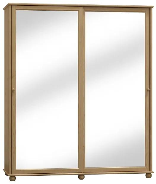 Skriňa s posuvnými dverami, zrkadlo, široká - SK21: Biela čisto vešiaková 133cm