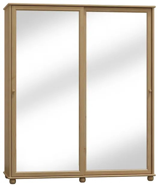 Skriňa s posuvnými dverami, zrkadlo, široká - SK21: Borovica vešiakopoličková 160cm