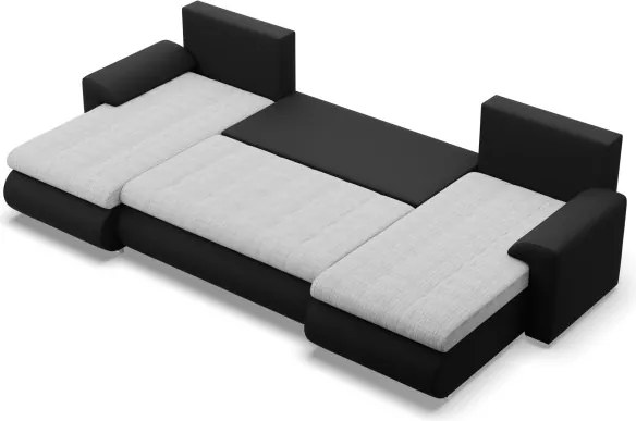 Sedacia súprava FORESTA ULL v tvare U sivá / čierna