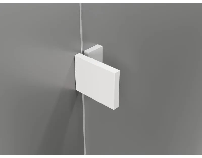Mexen Lunar-F, sklápací sprchový kút pravý 90 x 80 cm, 8mm číre sklo, biely profil, 836-090-080-20-00-P
