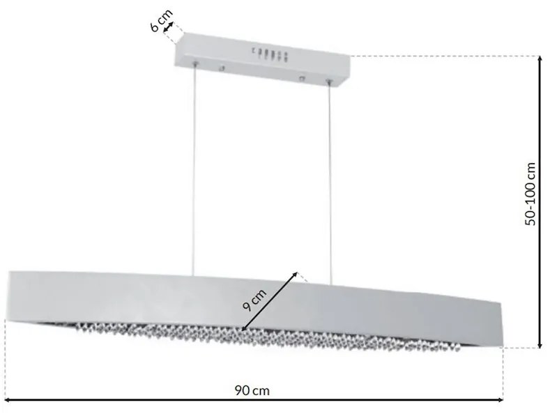 Závesné LED svietidlo Bocca, 1x LED 24w, 4000k, w