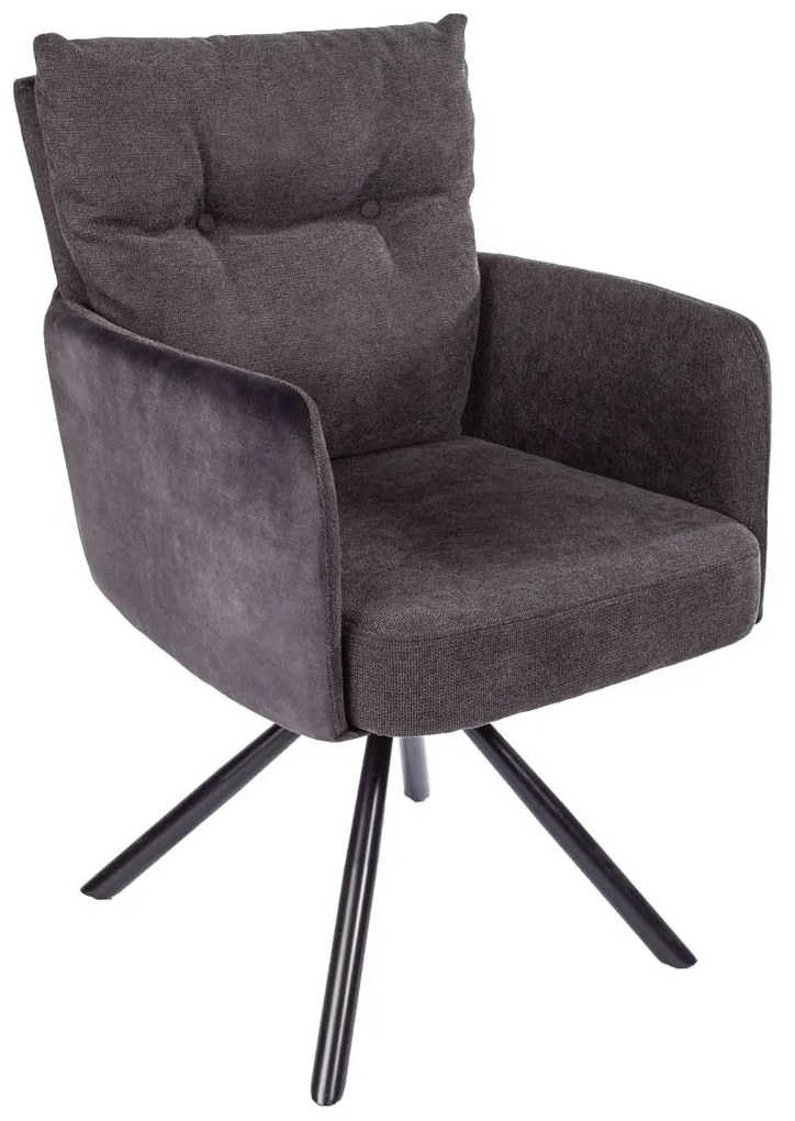 Stolička Big George antracitová otočná lakťová opierka