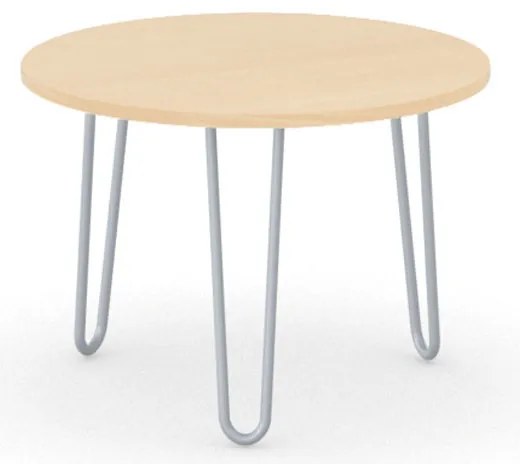 Okrúhly konferenčný stôl SPIDER, priemer 60 cm, sivo-strieborná podnož, buk